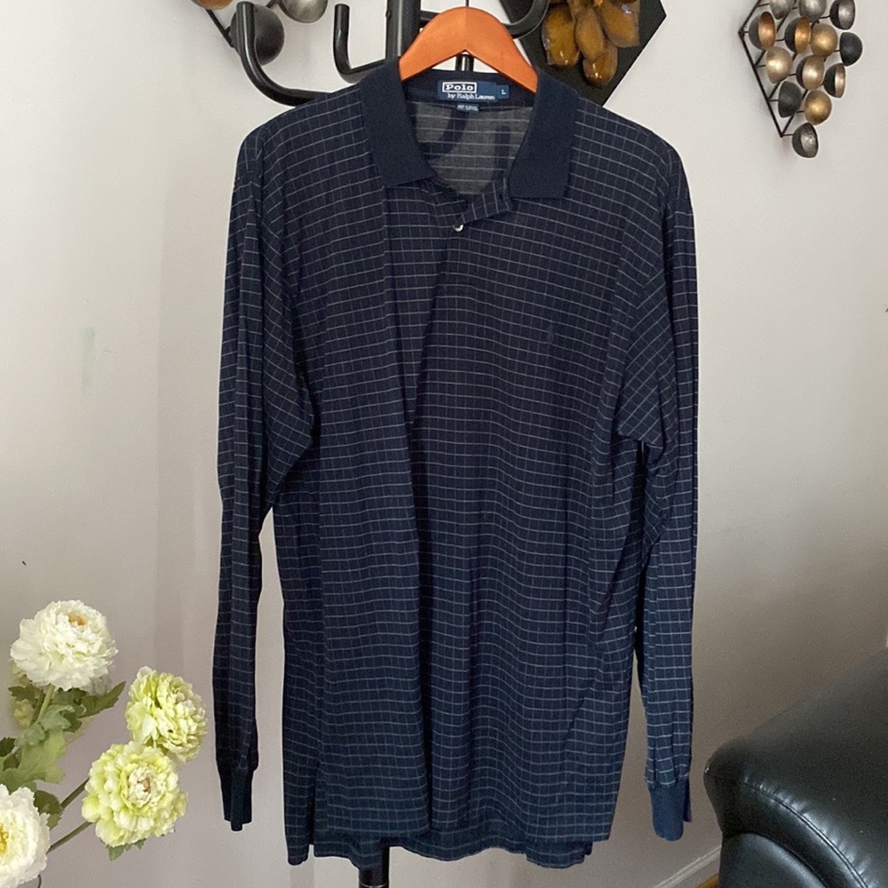 Polo by Ralph Lauren Button Long Sleeve Shirt Men's Size L Navy